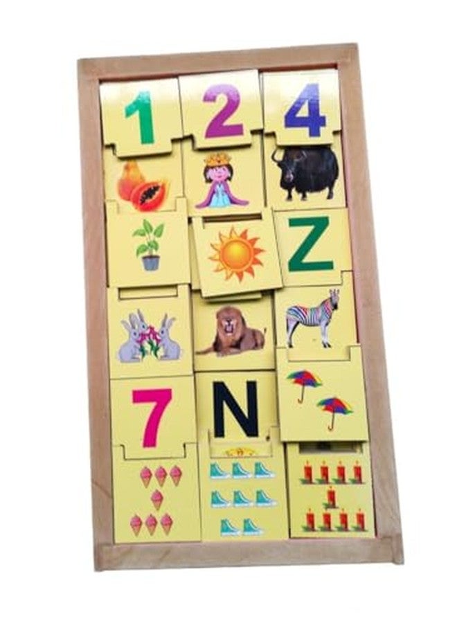 FUTUREZ KEY English Wooden Domino Number and Alphabet with Picture | Wooden Educational Alphabets and Counting Numbers and Shapes Puzzle for Kids - Image 4